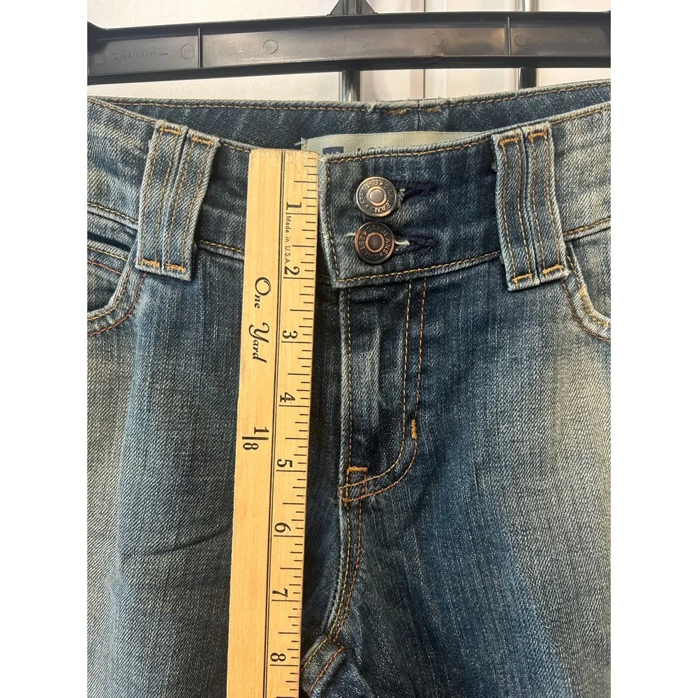 Gap Low Rise Cropped Jeans Medium Wash Double Button Denim Pants